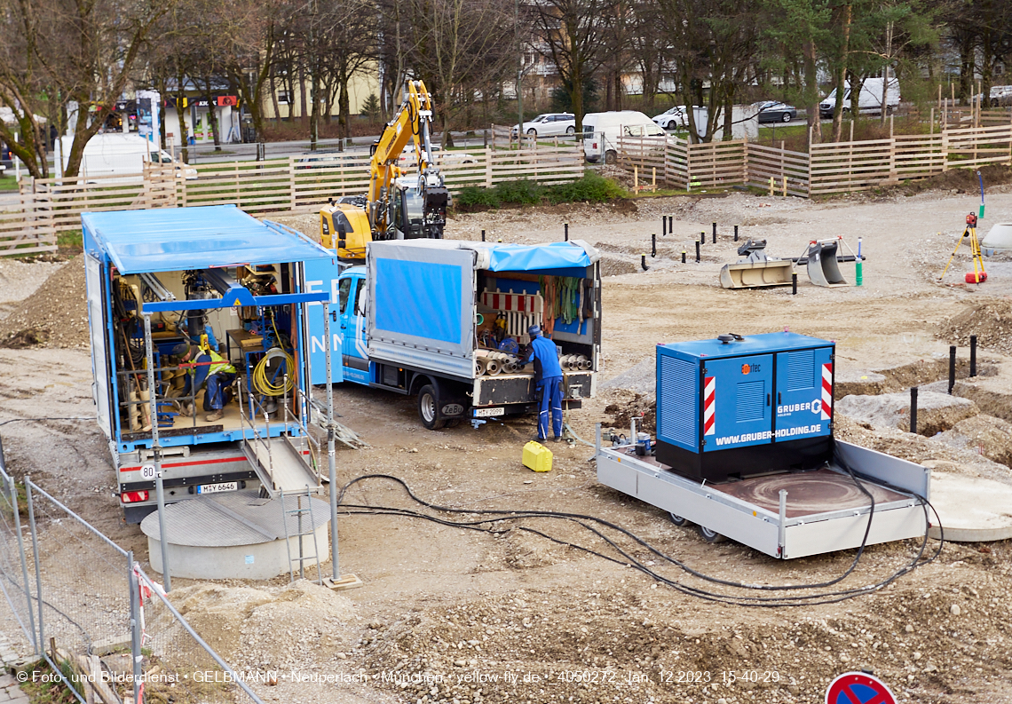 12.01.2023 - Baustelle an der Quiddestraße Haus für Kinder in Neuperlach